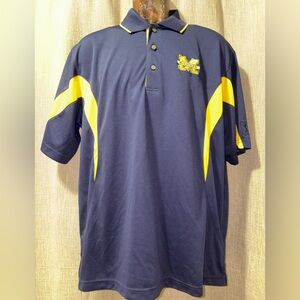 PGA Tour Blue and Yellow Michigan Men's Polo Shirt